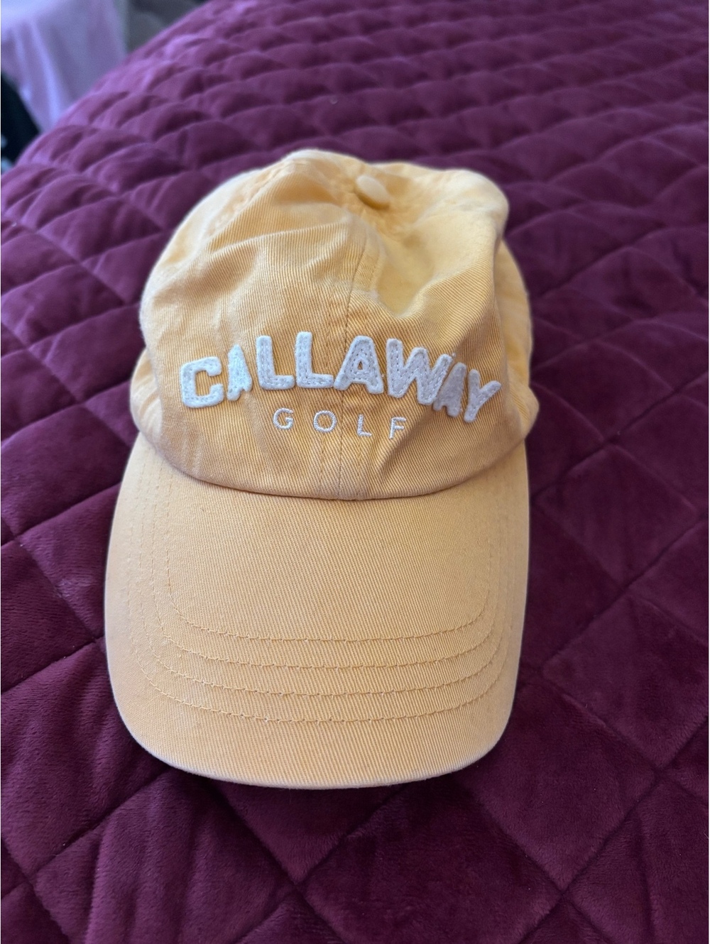 Vintage Callaway Golf Yellow Strapback Hat Adjustable